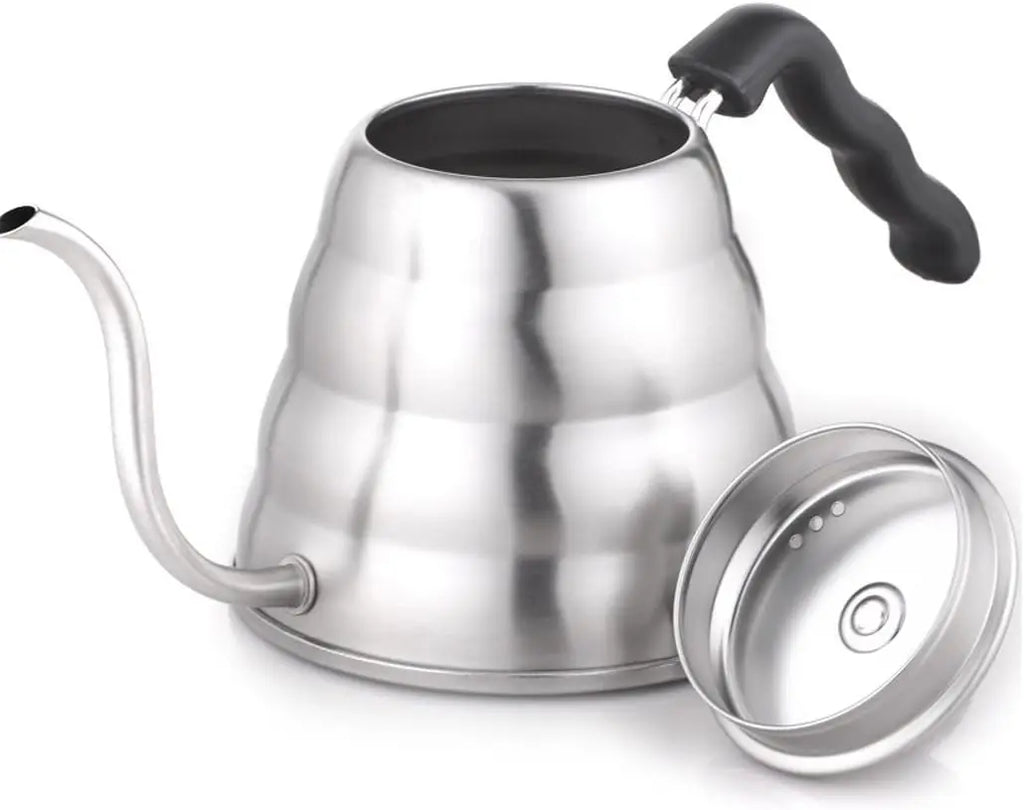 Premium Gooseneck Kettle, 1200ml Silver Stainless Steel for Pour Over Coffee & Tea