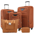Softside Luggage Expandable 5 Piece Set Suitcase with Duffel Bag Upright Spinner Softshell Lightweight Luggage Travel Set