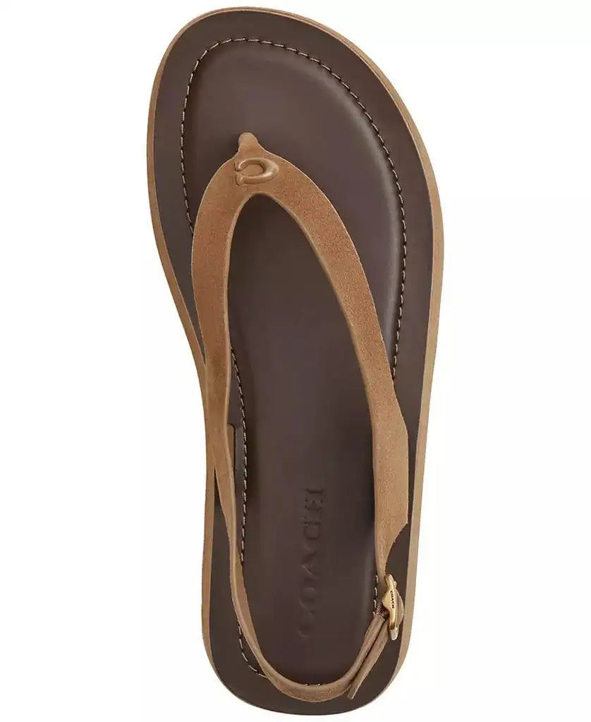 COACH | Women's Sculpted C Platform Suede Round Toe Thong Sandals