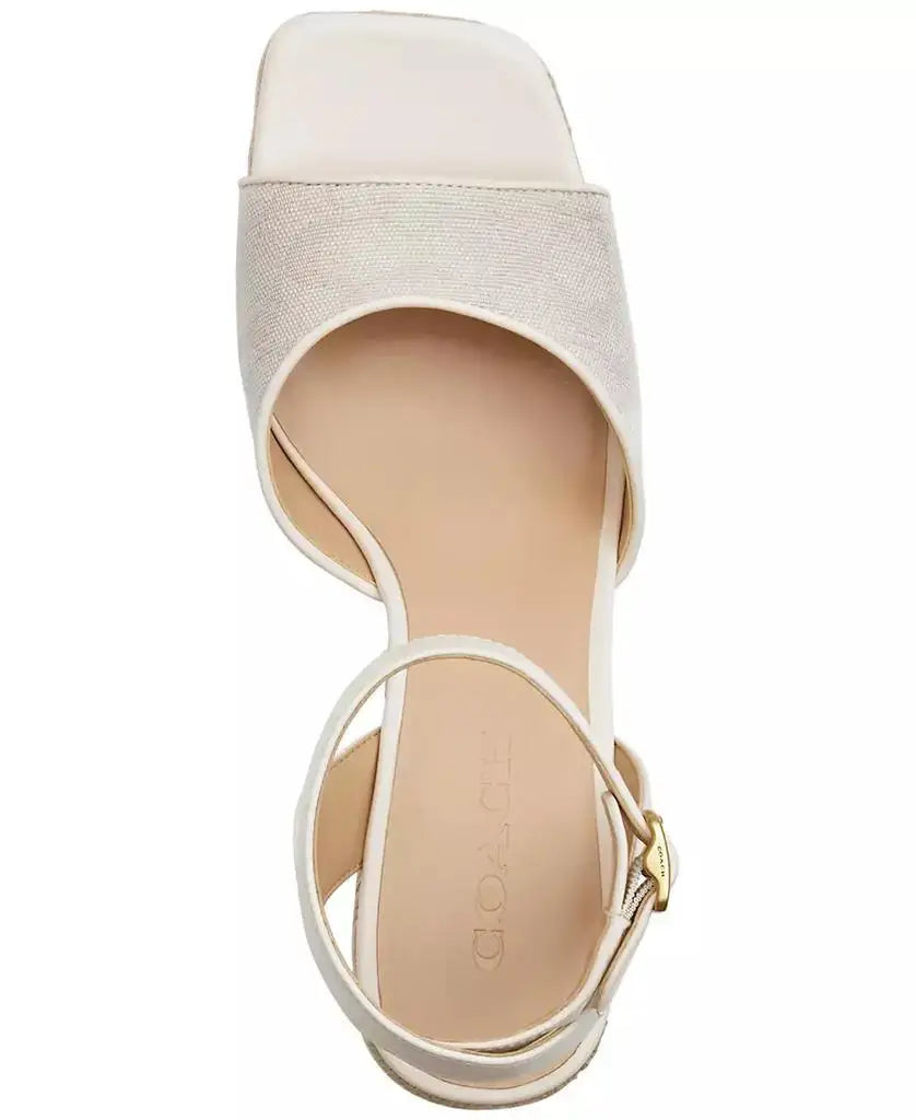 COACH | Signature C Canvas Open-Toe Espadrille Wedge Sandals