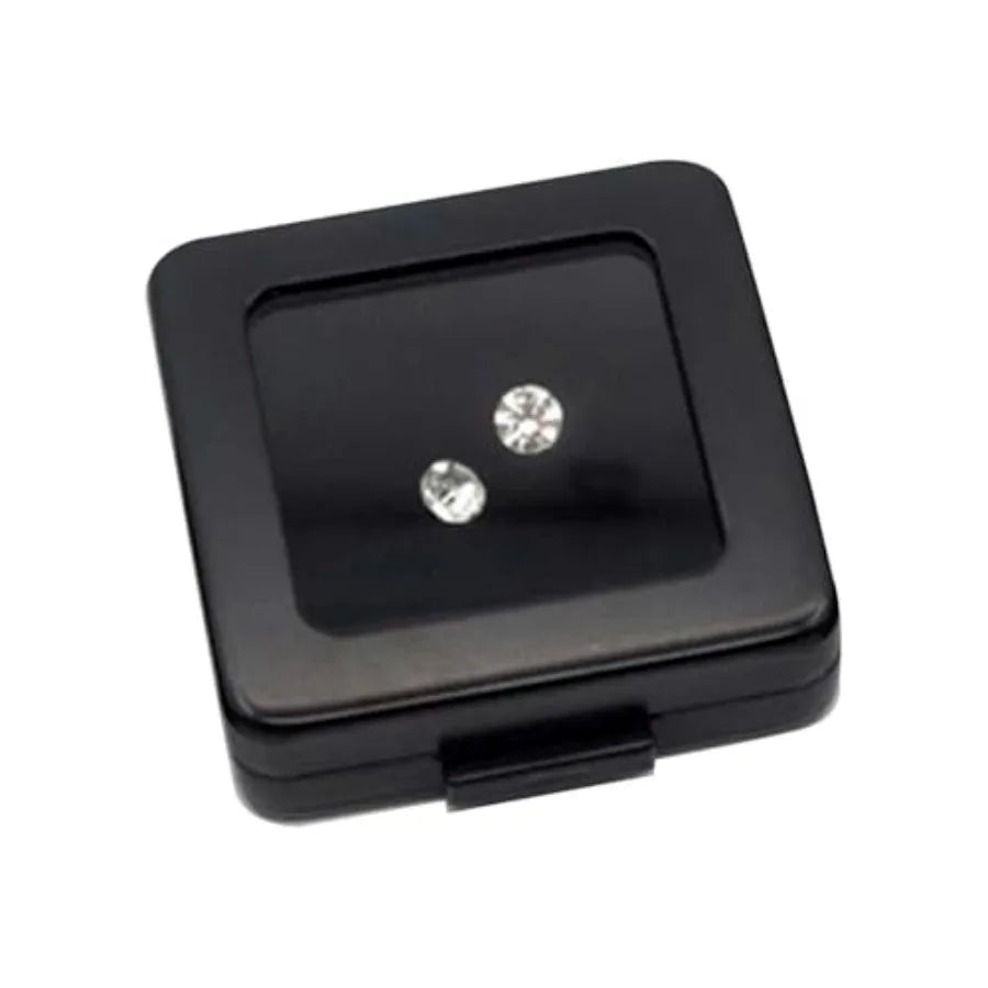 Premium Jewelry Display Tray Organizer - Metal Storage Box with Anti-Scratch Black and White Velvet Cushion Medium Size 2.2 x 2