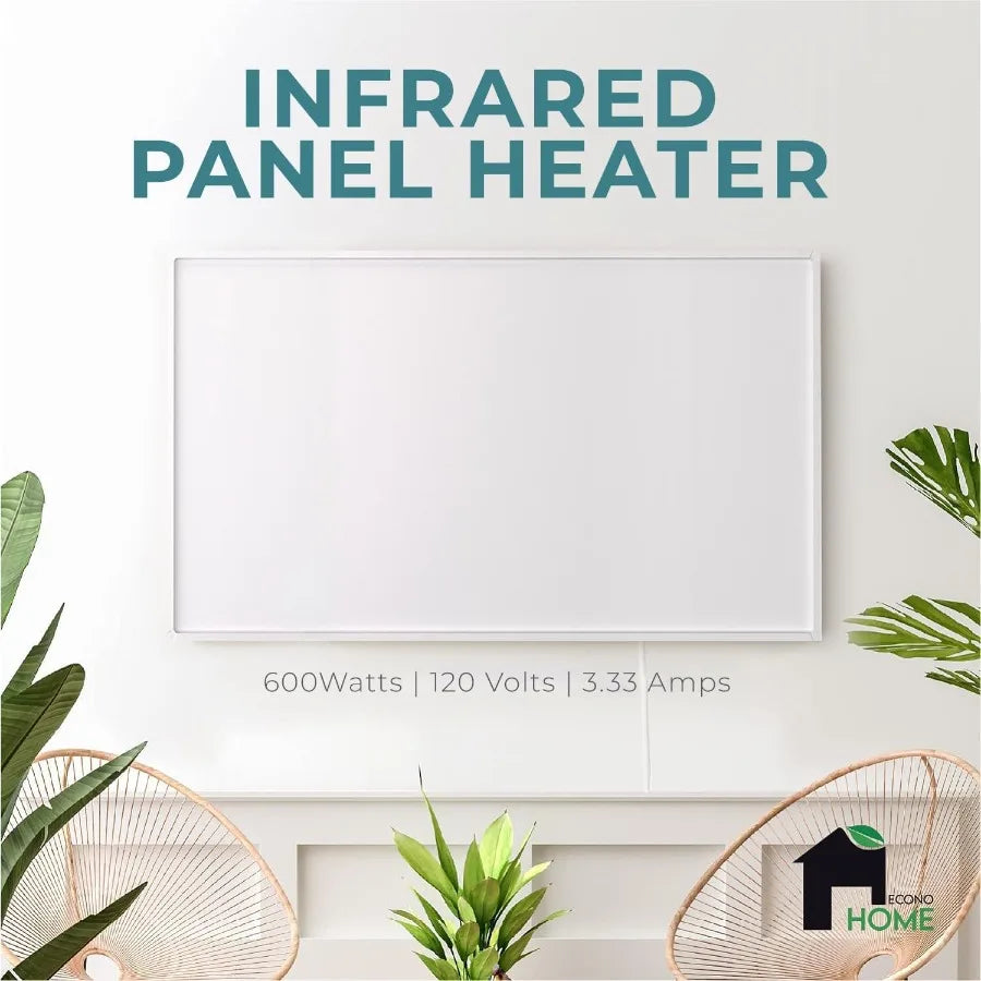 250W Infrared Wall Heater with Plug-In Thermostat for Efficient Room Heating Ideal for Bedrooms Bathrooms and Home Offices; Del