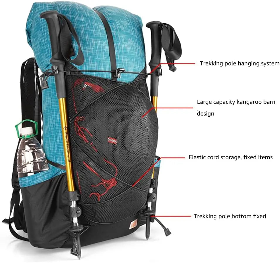 3FULGEAR QiDian Hiking Backpack for Men Women 56L(40+16) Lightweight Outdoor Camping Bag Trekking Daypack (Khaki)