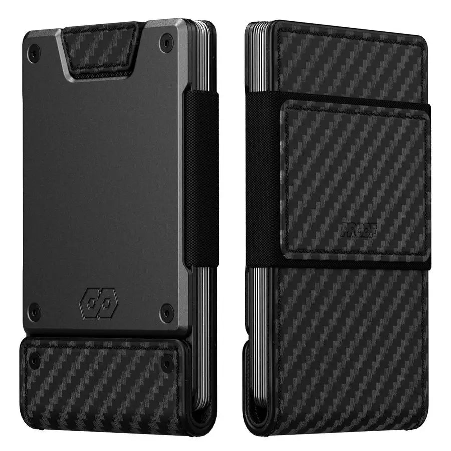 Slim Minimalist Wallets for Men Leather amp Metal RFID Wallet Front Back Pocket Gift Box Veteran Owned