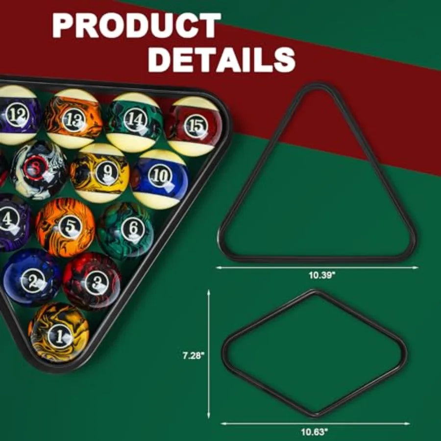 20 Pcs Pool Ball Billiard Accessories Set Included 16 Ball 2 Pool Cues Stick 2 Frame Table Billiard Balls Set for Christmas Adu