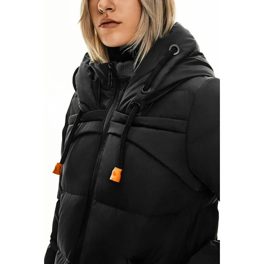 Women's Thickened Winter Down Coat Hooded Puffer Long Jacket with Pocket