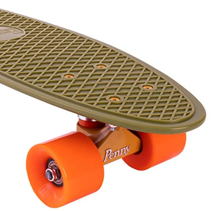 22 Inch Burnt Olive Penny Board The Original Plastic Skateboard