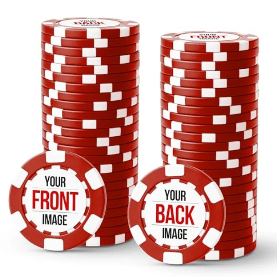 Custom Poker Chips 50 100 200 or 500 pcs Personalized Poker Chips with Logo Durable Acrylic Material Premium Black and Red Colo