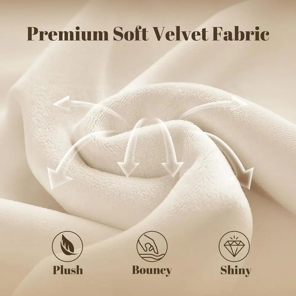 Queen Bed Frame, Velvet Upholstered Sleigh Bed with Wingback Headboard & Scrolled Footboard, No Box Spring Needed, Sturdy Suppor