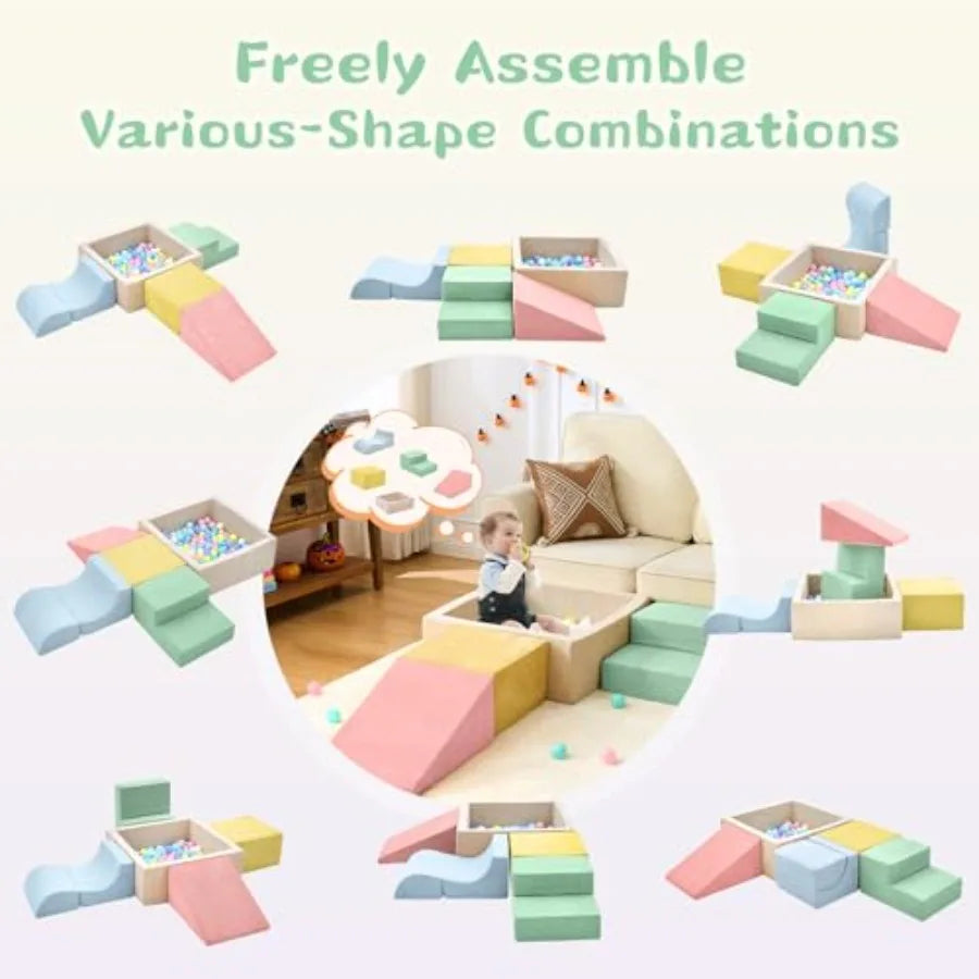Climbing Toys for Toddlers Toddler Climbing Toys Indoor 5-Piece Foam Climbing Blocks with Ball Pit Balls not Included Soft Play
