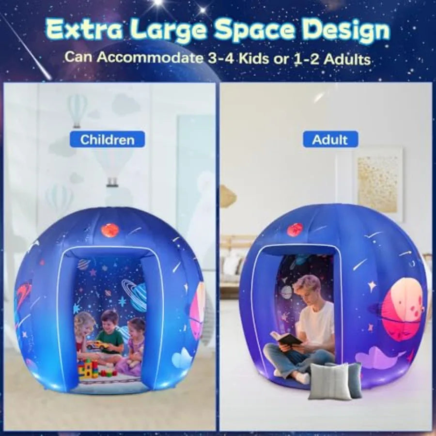 Sensory Tent for Kids & Adults,5.9ft Astronaut Galaxy Inflatable Light Up Sensory Toys,Kids Tent for Home School Indoor Outdoor