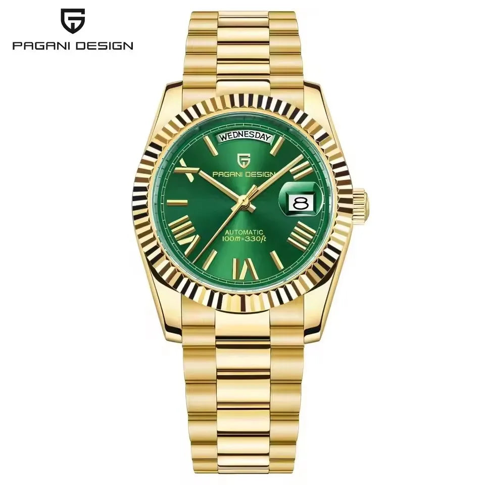 PAGANI DESIGN New Week Calendar Type Watch 316L All Steel Luxury Luminous Men watch Japan Movt Waterproof Mechanical Man watch