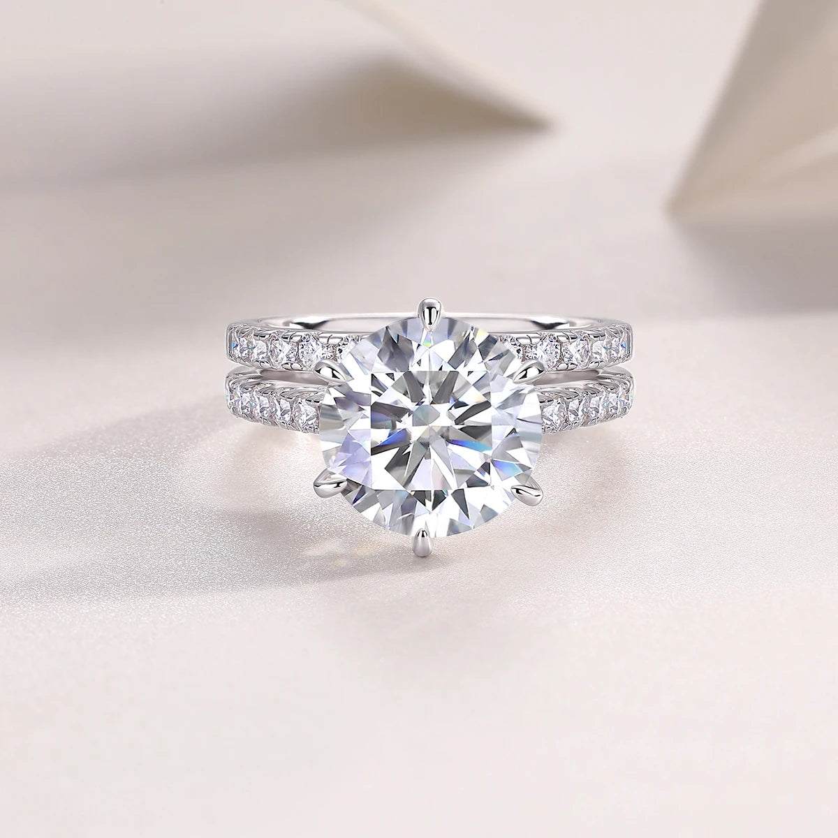 5 carat moissanite ring, 925 sterling silver, suitable for men and women, suitable for parties, Valentine's Day, proposal, engag