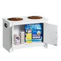 VEVOR Pet Feeding Station w/ 2 Elevated Dog Bowls Dog Food and Toy Storage Cabinet