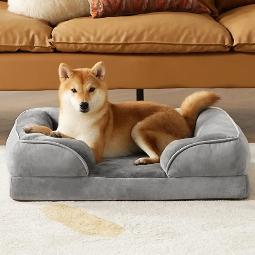 Soft and Comfortable Pet Sofa Dog Bed, Warm Plush Cat and Dog Nest for Winter, Washable Polyester Fiber Filling, Durable Indoor Pet Sofa, Suitable for All Seasons, for Medium to Large Dogs