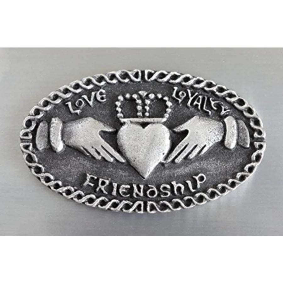 Irish Gifts Claddagh Jewelry Box Large Love Loyalty Friendship Medallion Pewter Made in Ireland