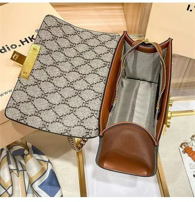 women Shoulder Bag High Quality genuine Leather Padlock Hand Bags Flap Messenger handbag Fashion Letter  purse BG8