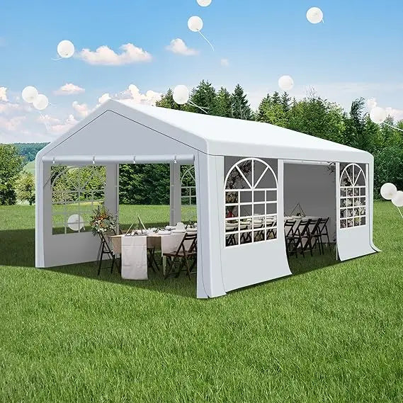Heavy-Duty 13x20 Foot Outdoor Wedding Party Tent with Detachable Sidewalls for Events and Shelters