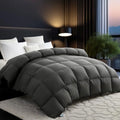 King Size Goose Down Fiber Comforter 750+ Fill Power Hotel Style Bedding 1200TC Fluffy Ultra Soft All Season Gray Duvet Insert