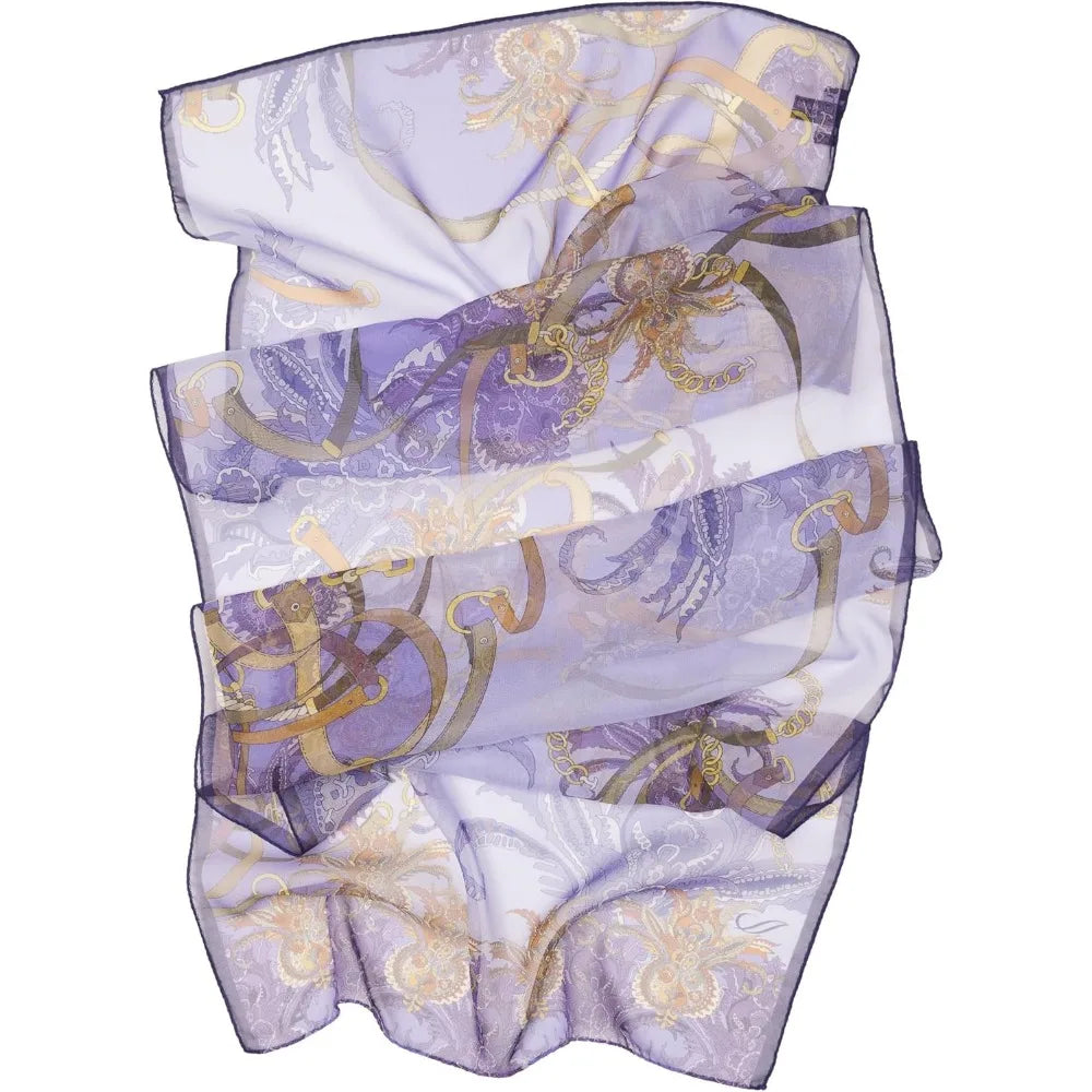 100% Silk Italian-Made Fashion Long Scarves for Women - Elegant Style Accessories