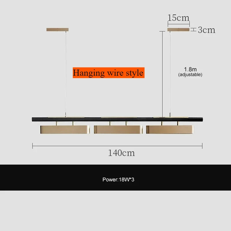 Modern Minimalist Strip Led Pendant Lights Long for Table Living Dining Room Coffee Desks Kitchen Chandelier Home Decor Fixture