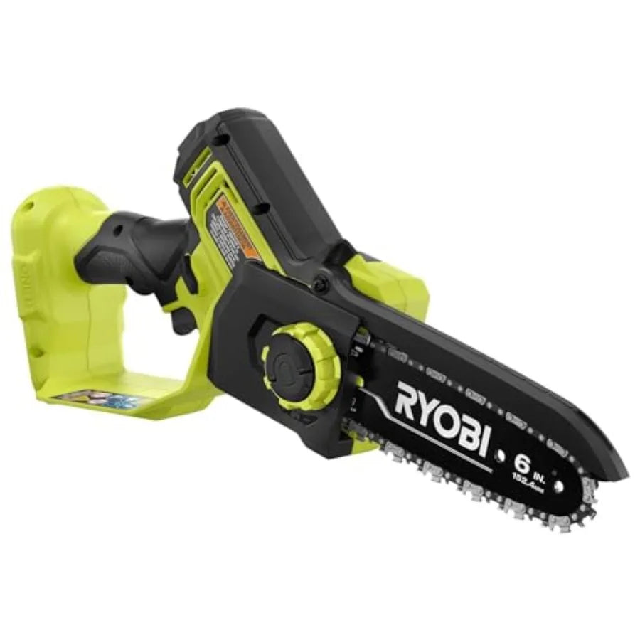 Ryobi ONE+ HP 18V Brushless 6 in. Battery Compact Pruning Mini Chainsaw for Efficient Tree Trimming and Garden Maintenance Tool