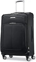 expandable softside luggage with spinner wheels, medium size, 25-inch, midnight black