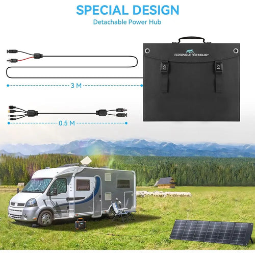 200W Portable Solar Panel for Power Stations, Foldable & Lightweight with Kickstand, USB-C PD3.0 & USB-A QC3.0, MC4 & Multi-Outp