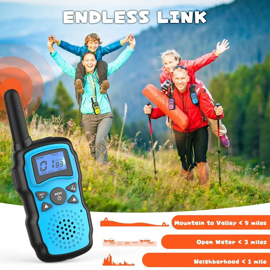 Walkie Talkies Rechargeable for Kids Adults Long Range,Xmas Birthday Gift for Boys Girls 3 4 5 6 7 8 9 10 Year Old,Hiking Campin