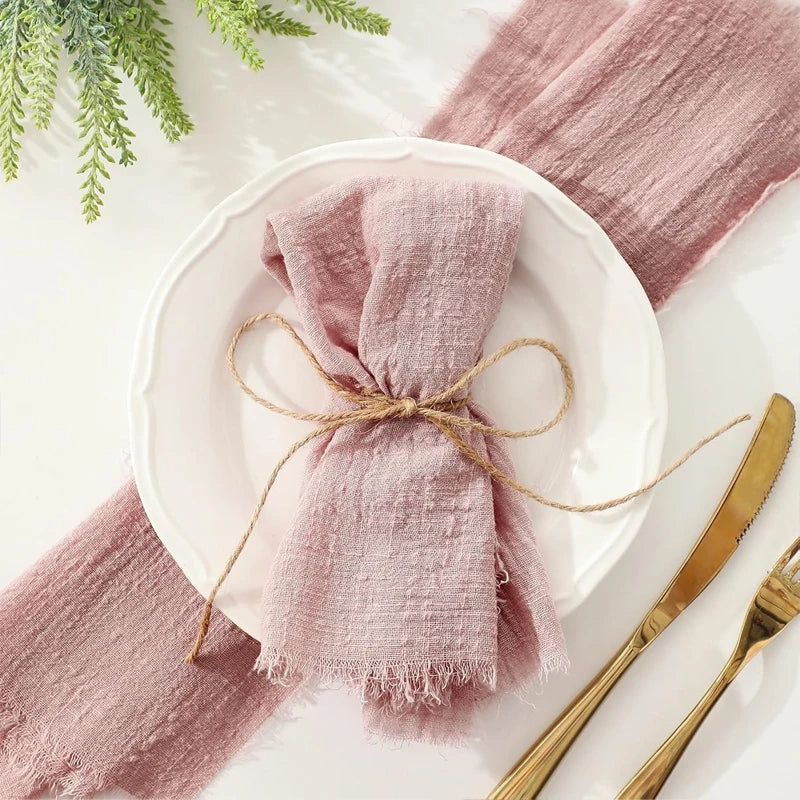6/12pcs Vintage Rustic Napkins Retro Burr Soft and Absorbent Napkin Cloth Linen for Wedding Party Table Decorations 32x32cm