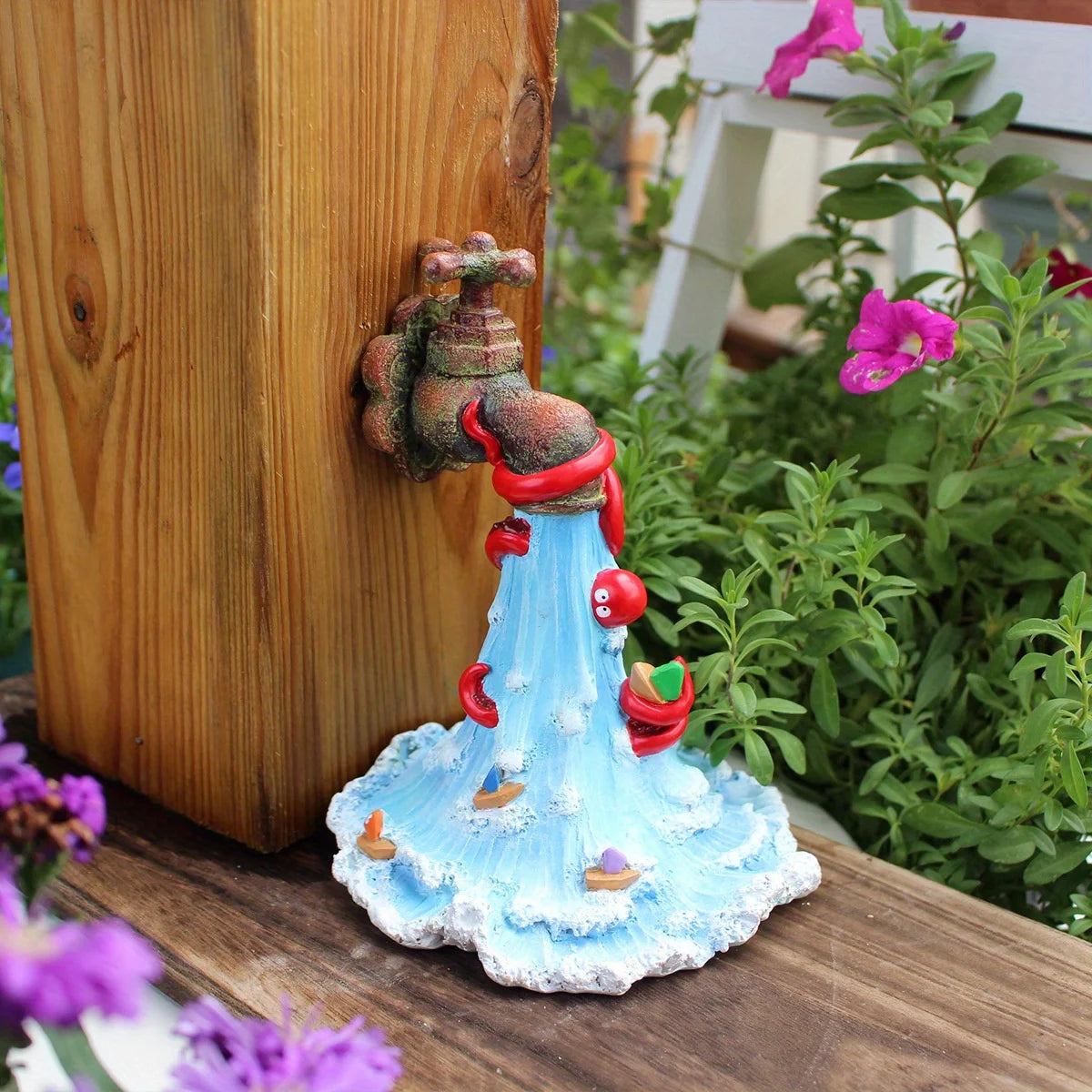 Octopus Faucet Resin Decoration Creative Wall Decoration Outdoor Patio Flower Pot Decoration