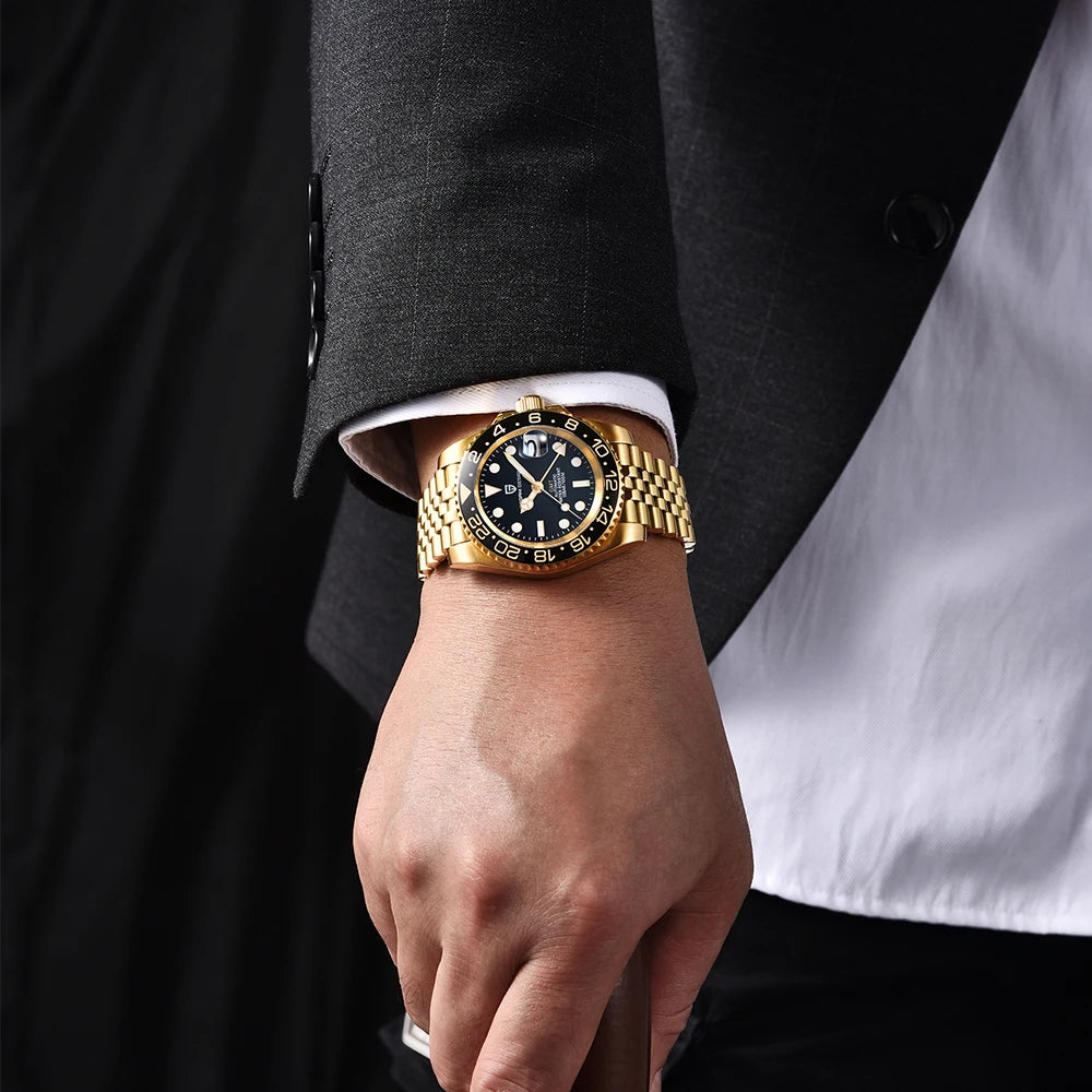 PAGANI DESIGN V3 PD-1662 GMT Watches Men's Luxury Sapphire Automatic Mechanical Watch 40MM Stainless Steel 100M Waterproof Watch