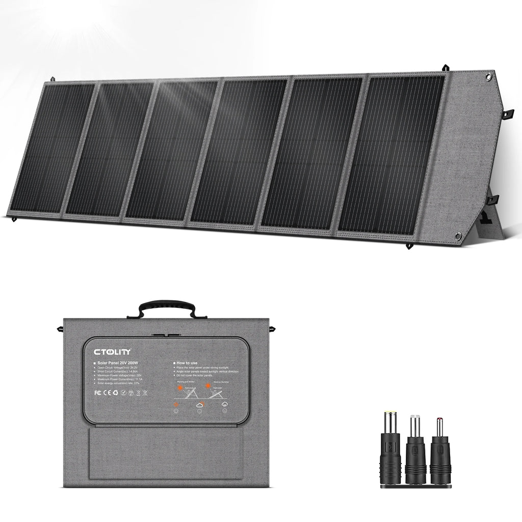 CTOLITY AP1000 1600W Solar Generator 1024Wh Backup LiFePo4 Battery  & 200W Solar Panel RV Outdoors Camping Travel Blackout