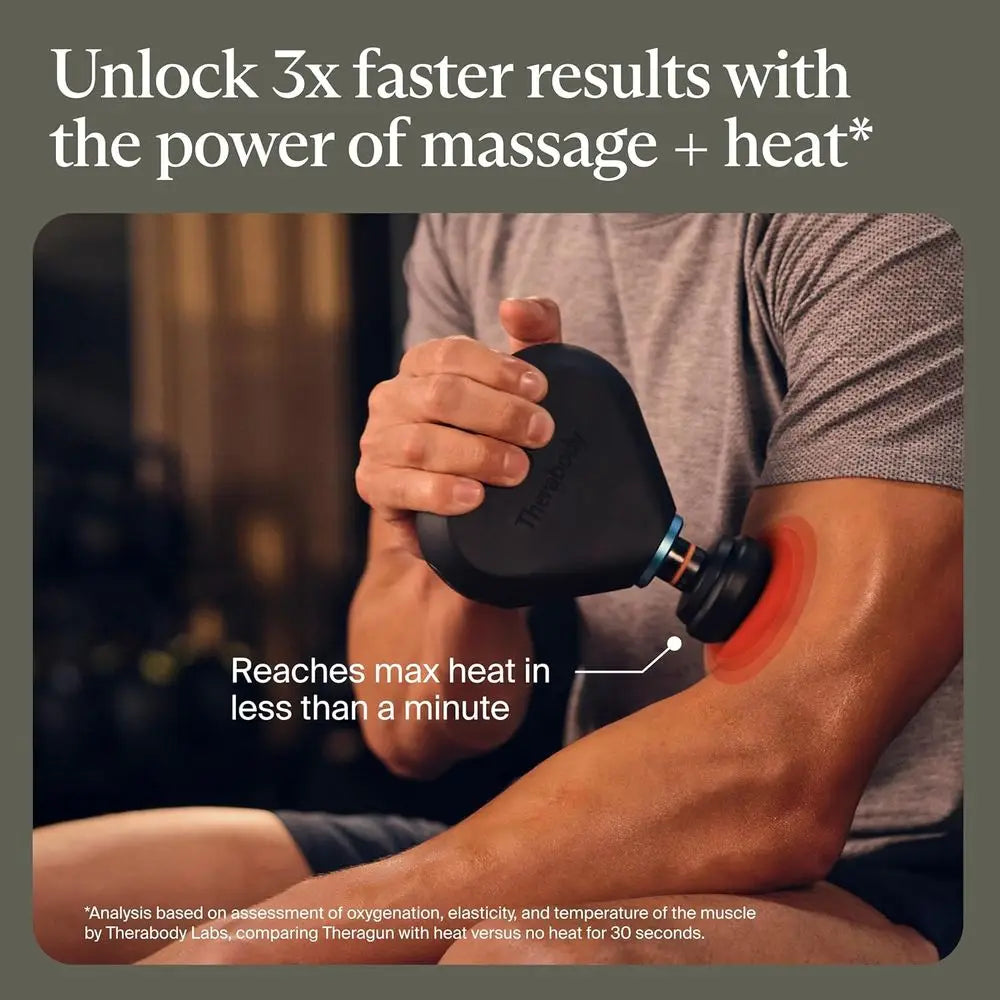 Mini Plus Massage Gun by Therabody - Portable Massage Enhanced with Heat – Travel Essential for Faster Recovery On The Go
