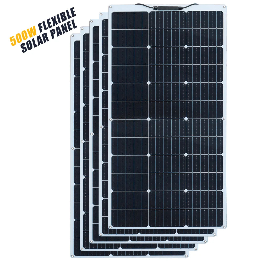 12v portable Solar Panel Flexible 18V 100W 1000W 500W 400w 300W 200w plate CELLS Monocrystalline silicon Panel Solar kit charger