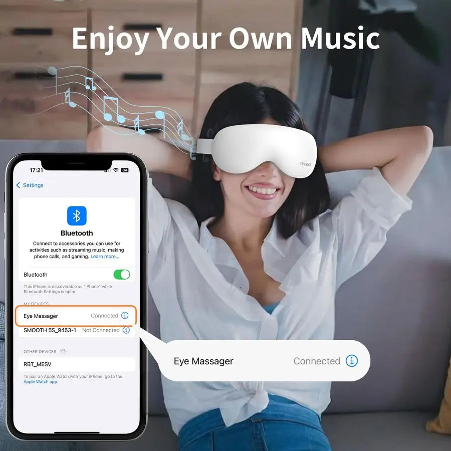 Massager with Heat and Vibration and Cooling Heated Cooling Eye Mask with Rapid Temp Control, 4 Massage Modes, 3 Temp Modes, 240