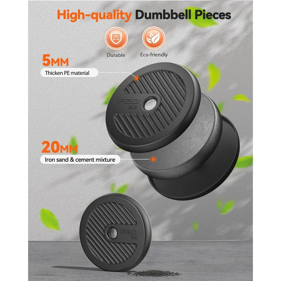 Adjustable Dumbbells, 20 30 40 45 70 90lbs Free Weight Set with Connector, 5 in1 Dumbbells Set Used as Barbell, Kettlebells, Pus