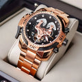 【REEF TIGER】 Men's watch: The weight king mechanical watch, luminous King fully automatic watch, skeletonized large dial men's w