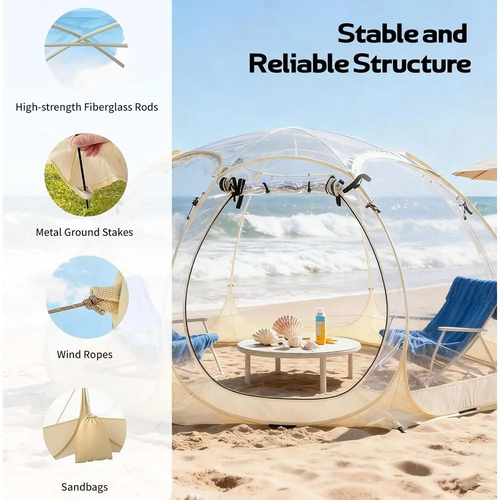 Portable Bubble Tent for 4-6 People, Quick Setup Igloo Shelter, Outdoor Screen House for Patios and Cold Weather