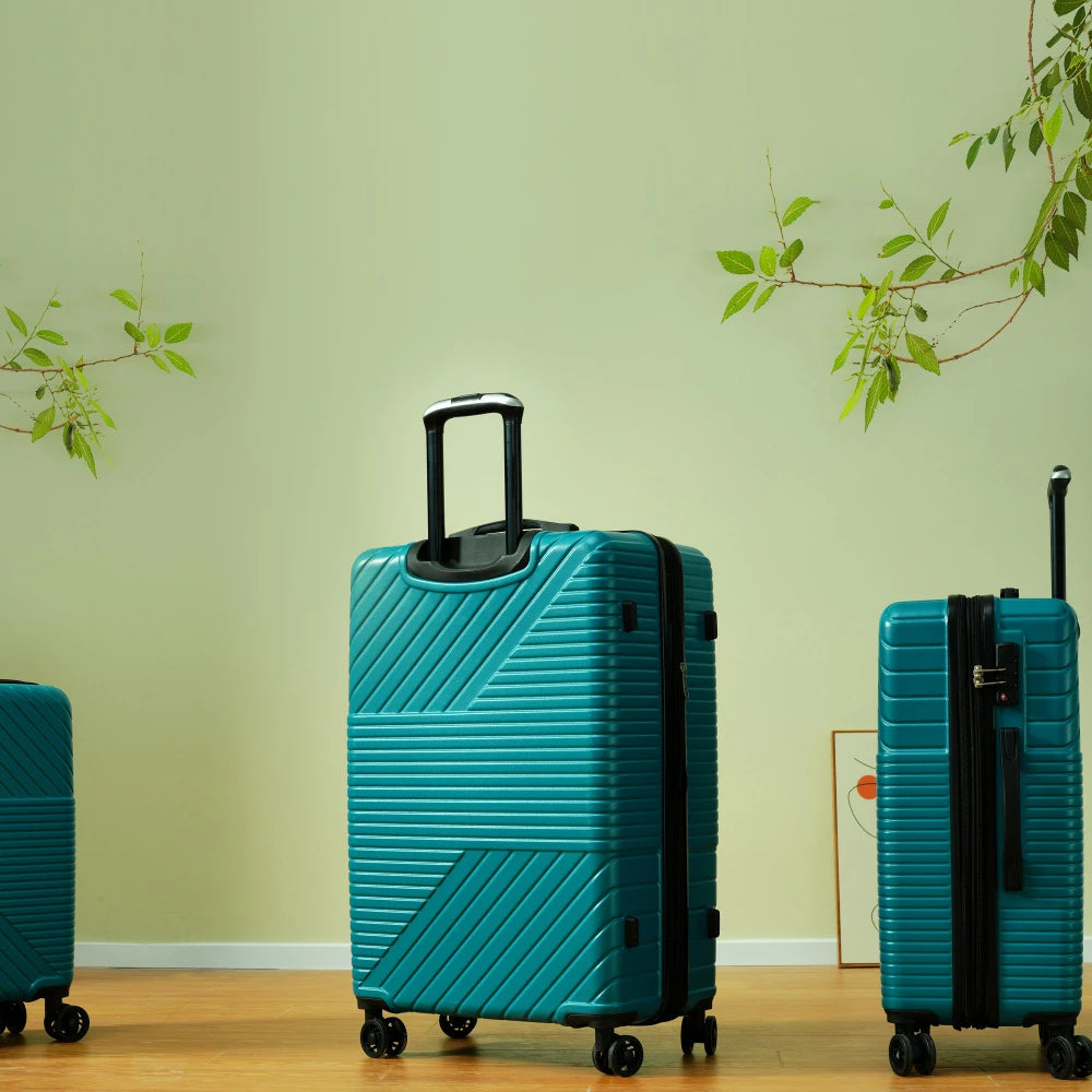 Hardshell Luggage Sets 3 Piece Double Spinner 8 Wheels Suitcase with TSA Lock Lightweight 20''24''28''