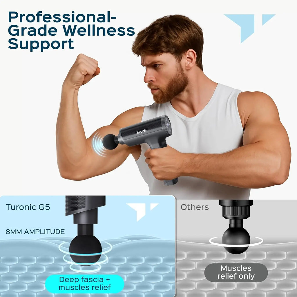 Professional Handheld Massage Gun - 20 Speeds, 7 Heads, Quiet & Portable for Muscle Relief
