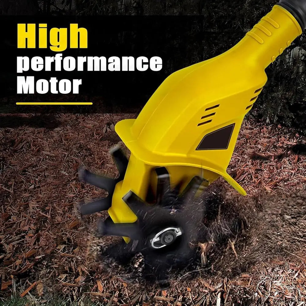 20V Electric Garden Cultivator, 4-Inch Wide Cordless Tiller, Battery-Powered Gardening Tool