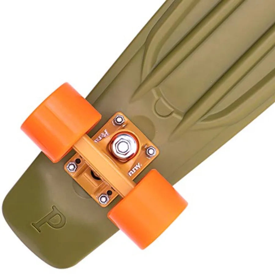 22 Inch Burnt Olive Penny Board The Original Plastic Skateboard