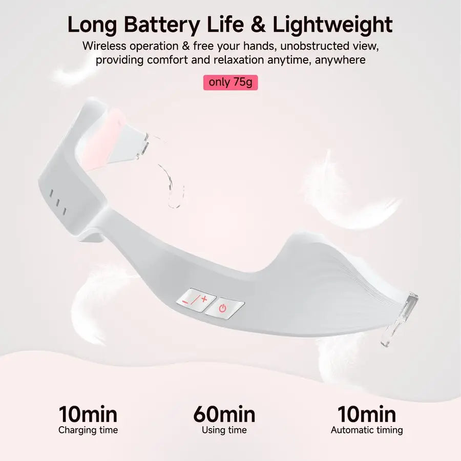 Light Therapy Eye Massager with Microcurrent 3D Contour Design for Dark Circles, Puffiness, Eye Bags amp Wrinkles Under Eye Trea