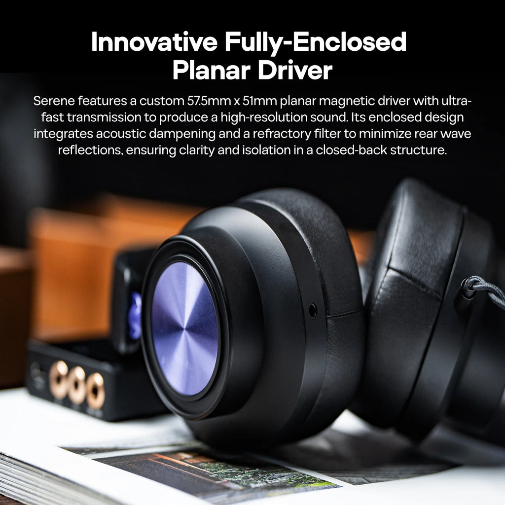 Kiwi Ears x Z Reviews: Serene Closed-Back Planar Magnetic Headphones Wired Connection for Audio Resolution with A Premium Sound