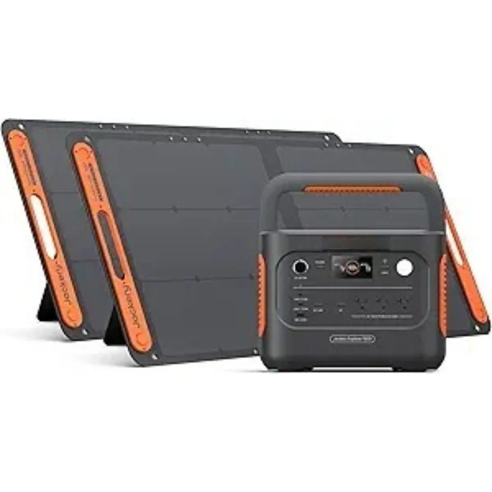 Solar Generator 1000 v2 with 2x100W Solar Panel,1070Wh Portable Power Station LiFePO4 Battery,1500W AC/100W USB-C,Customized