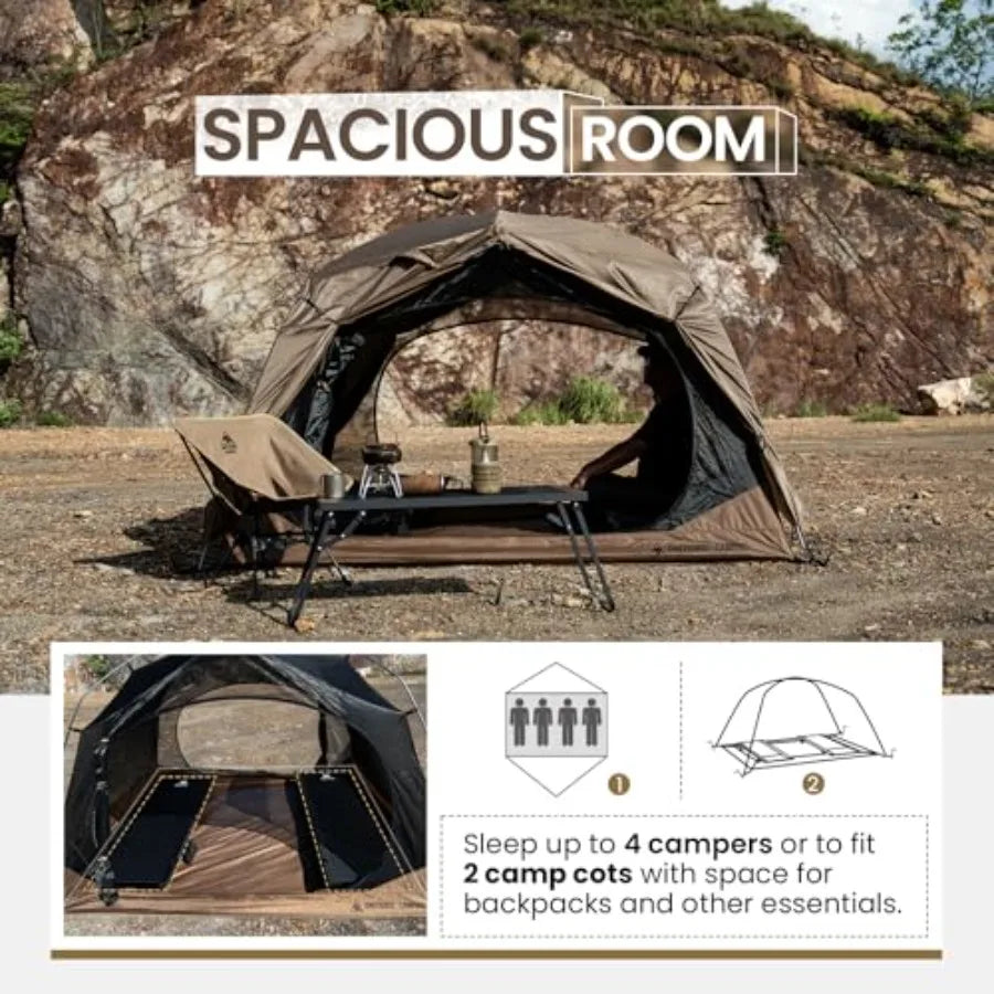 4 Person Camping Tent 3 Season Family Shelter Easy Setup Outdoor Backpacking with 2000mm Outer Rainfly 5000mm Bottom Wat