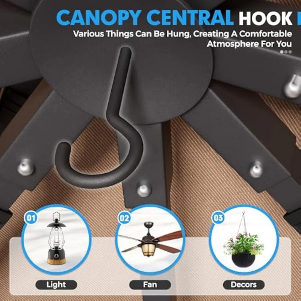 Outdoor 10x10 Garden Gazebo, Steel Vented Double Roof Patios Canopy, Outside Gazebo with Mosquito Netting for Backyard, Lawns,