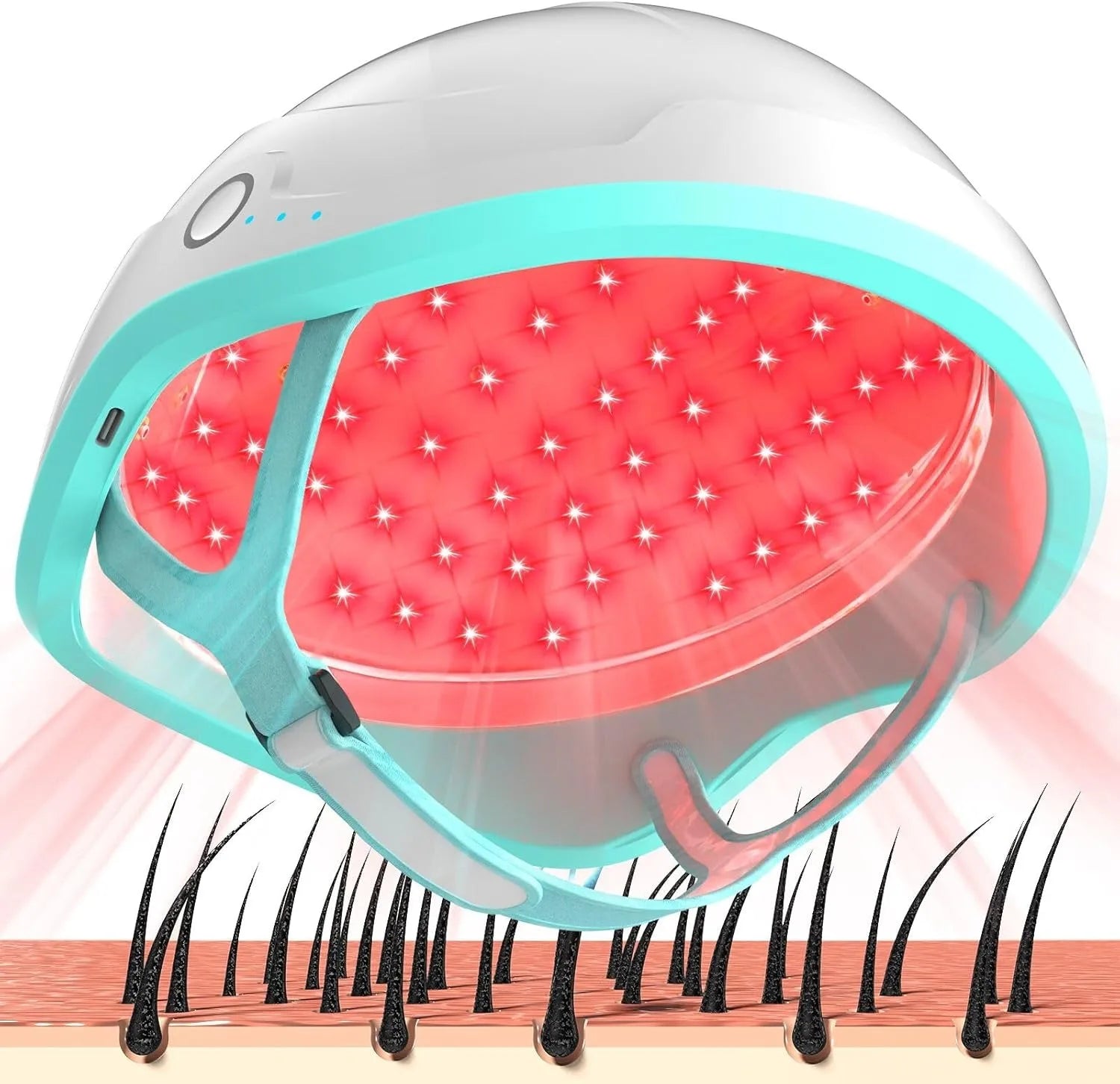 Wireless LLLT Hair Laser Cap 109pcs 650nm Laser Diodes Rechargeable Laser Helmet for Women Men Anti-Hair Loss Hair Growth Cap