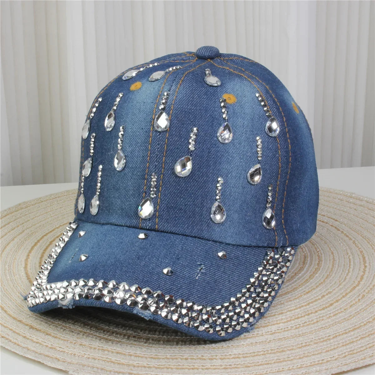 Wholesale Denim Baseball Caps Bling Rhinestone "TAKE ""LOVE" Heart  Snapback Hat A Dozen 12 pieces Mixed order